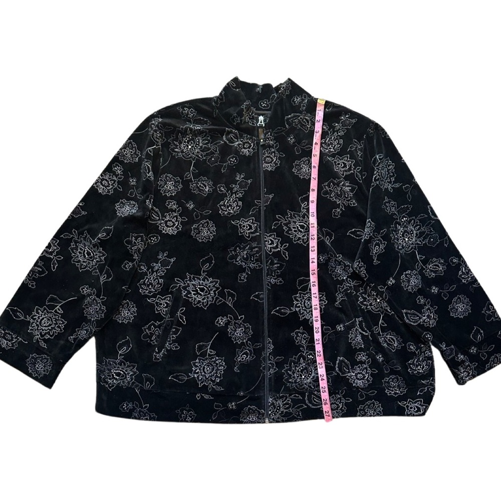 💜 Vintage NYL velour jacket floral embroidery size 3X - Picture 6 of 6